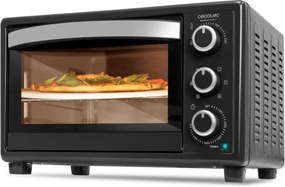 Mini-forno de convecção de 26 litros Bake&amp;Toast 2600 Black 4Pizza com pedra especial para pizzas e 6 funções diferentes.