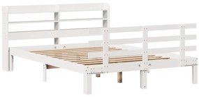 Estrutura de cama c/ cabeceira sem colchão 140x200 cm branco