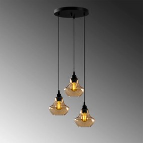 Candeeiro de Teto Gold – Dourado e Preto – 39 x 39 cm
