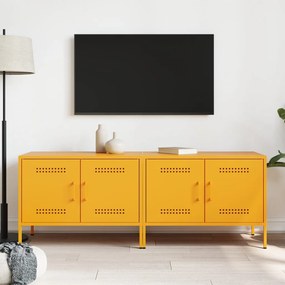 Móveis de TV 2 pcs 68x39x50,5 cm aço amarelo mostarda