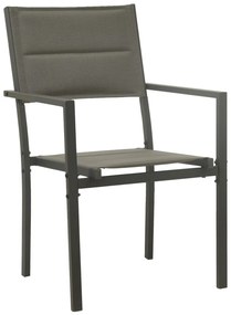 Cadeiras de jardim 4 pcs textilene e aço cinzento/antracite