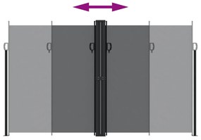 Toldo lateral retrátil 200x1000 cm preto