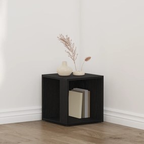 Mesa Lateral vidaXL Madeira de Carvalho Preta 33x33x34,5 cm em Madeira Engenharia