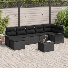 Conjunto de Sofá de Jardim vidaXL com Almofadas Beje Polirattan, Sofá