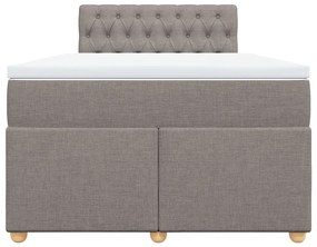 Cama boxspring c/ colchão 120x190cm tecido castanho-acinzentado