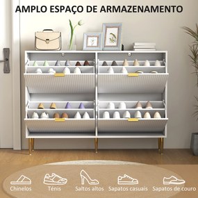 Sapateira Estreita Sapateira para Entrada com Prateleiras Ajustáveis para 20 Pares de Sapatos 105x24x91,5 cm Branco