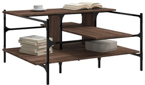 Mesa centro 100x100x48,5 cm derivados madeira carvalho castanho