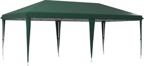 Outsunny Tenda Dobrável 6x3 m Tenda de Jardim para Festas e Eventos Portátil com Bolsa de Transporte Tecido Oxford para Exterior Anti-UV Verde | AOSOM Portugal