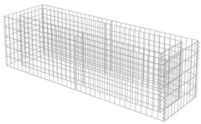 Canteiro elevado/cesto gabião 180x50x50 cm aço galvanizado