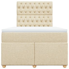 Cama boxspring com colchão 120x190 cm tecido cor creme
