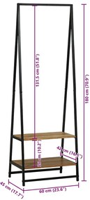Suporte para Roupas 60x45x180 cm Madeira Sólida de Acácia