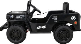 Jipe elétrico para Crianças Retro Military 12V 4x4, Rodas de EVA Preto