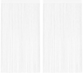 vidaXL Cortinas de fios 2 pcs 100x250 cm branco