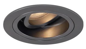 Foco embutido moderno Cinza-escuro GU10 50mm Redondo Inclinável - Chuck Moderno