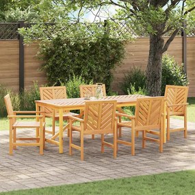 vidaXL Conjunto de Jantar para Jardim 7 pcs Castanho 200 x 90 x 74 cm