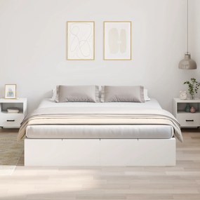 Cama de Armazenamento Branca 200x200 cm