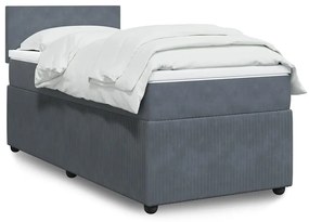 vidaXL Cama com molas/colchão 80x200 cm veludo cinza-escuro