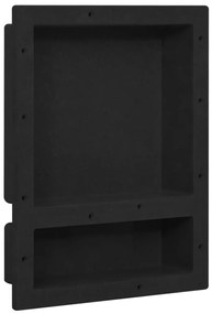 vidaXL Habitáculo chuveiro c/ 2 compartimentos 41x51x10 cm preto mate