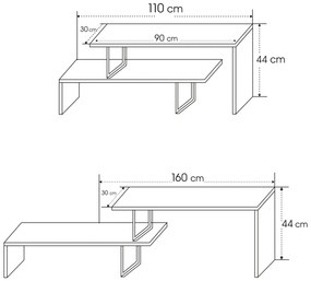 Móvel TV Ovit – Preto Antracite – 120x45x30 cm