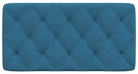 Almofadão de cabeceira 100 cm veludo azul