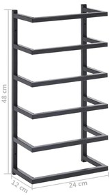 Toalheiro 24x12x48 cm aço preto