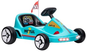 AIYAPLAY Kart para Crianças acima de 3 Anos Kart Elétrico 6V com Música Luz Buzina Cinto de Segurança Carga 50 kg 85x70x45 cm Azul