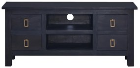 Móvel de TV 100x30x45 cm mogno maciço castanho café preto-claro