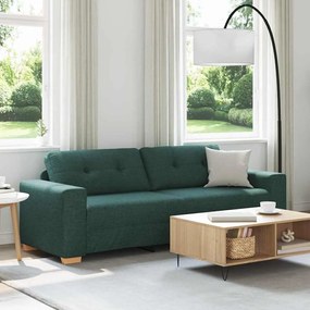 vidaXL Sofá de dois lugares com almofada Verde-escuro tecido