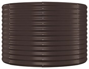 Canteiro elevado jardim 249x100x68 aço revestido a pó castanho