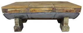 Mesa de centro 90x50x35 cm mistura de madeiras recicladas