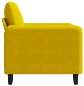 Poltrona 60 cm veludo amarelo