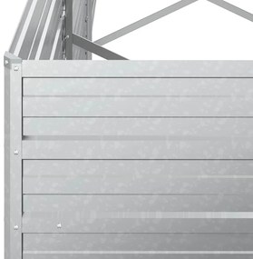 Canteiro elevado de jardim 320x80x77cm aço galvanizado prateado