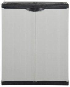 Armário arrumação jardim c/ 1 prateleira 68x40x85cm cinza/preto