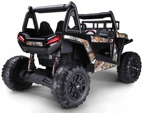 Jipe elétrico para crianças Tipo UTV 24V 2 Lugares em imitação de pele, comando à distância 2,4 GHz, 2 motores de 200 W, bateria de lítio, travão elét