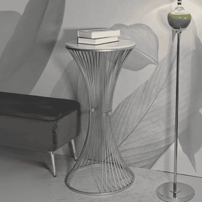 MESA DE APOIO Ø 50X100 CM PRATEADO