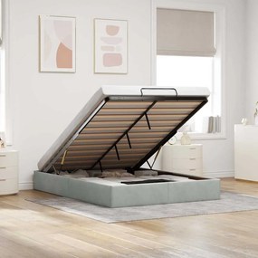 vidaXL Estrutura de cama otomana sem colchão 140x200 cm cinzento claro
