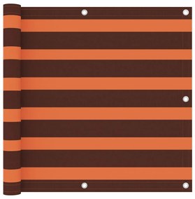vidaXL Tela de varanda 90x400 cm tecido Oxford laranja e castanho