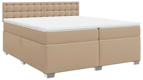 Cama com Molas/Colchão e Luzes Led - 200x200 cm - Couro Artificial Cap