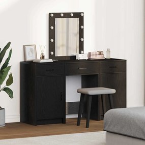 vidaXL Mesa de vestir 3 pcs Preto 50 x 41 x 135 cm Madeira processada
