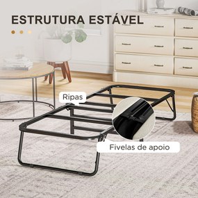 Cama Dobrável 70x180 cm com Colchão de Espuma Cama Dobrável com Encost