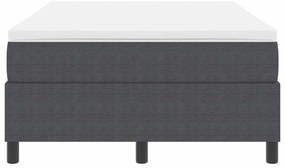 Cama Box com Colchão – Cinza Escuro, 120 x 200 cm, Tecido de Corduroy