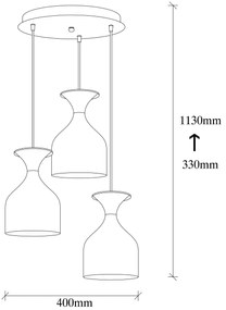 Candeeiro de Teto Sivani – Branco e Dourado – Diâmetro 40 cm, Altura 1