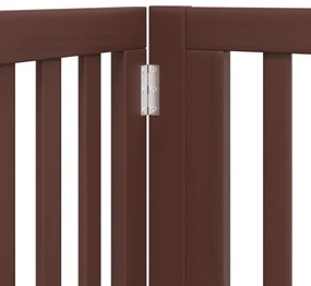 Portão p/ cães c/ porta dobrável 4 painéis 320cm álamo castanho