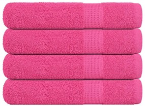 vidaXL Toalhas 4 pcs FROGN 100x200 cm 100% algodão rosa