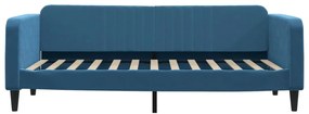 Sofá-cama com gavetão 90x200 cm veludo azul