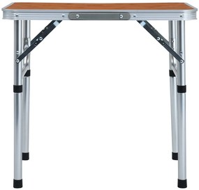 Mesa de campismo dobrável 60x45 cm alumínio