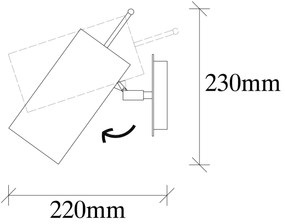 Candeeiro de Parede Kem – Preto/Níquel – 9 x 22 cm