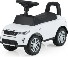 Andarilho para crianças forma de carro de 12 a 36 meses com buzina, sons e espaço para guardar Brinquedo para sentar e deslizar Branco