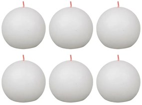 440852 Bolsius Velas rústicas redondas Shine 6 pcs 76x71 mm branco nublado