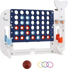 Jogo Infantil 4 em 1, 140 x 47 x 108 cm, Altura Regulável, Azul-marinho